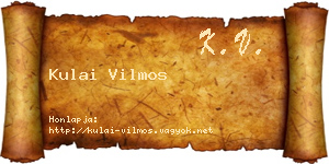 Kulai Vilmos névjegykártya